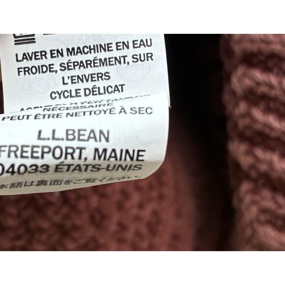 L.L.Bean Signature Cotton Fisherman Tunic Sweater L Rose Cable Knit - Picture 10 of 16